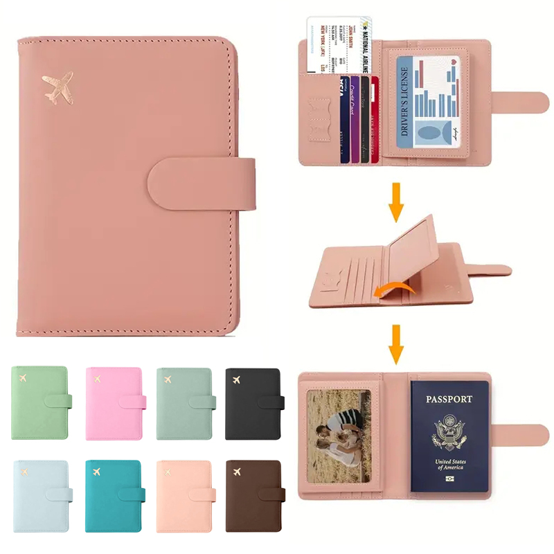 Travel Accessories Plane - Waterproof Leather Passport Holder with Cute