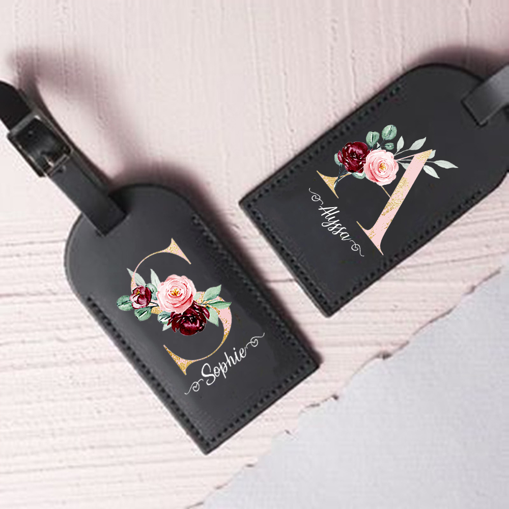 Travel Accessories Name - Personalised Letter with Name Leather Luggage