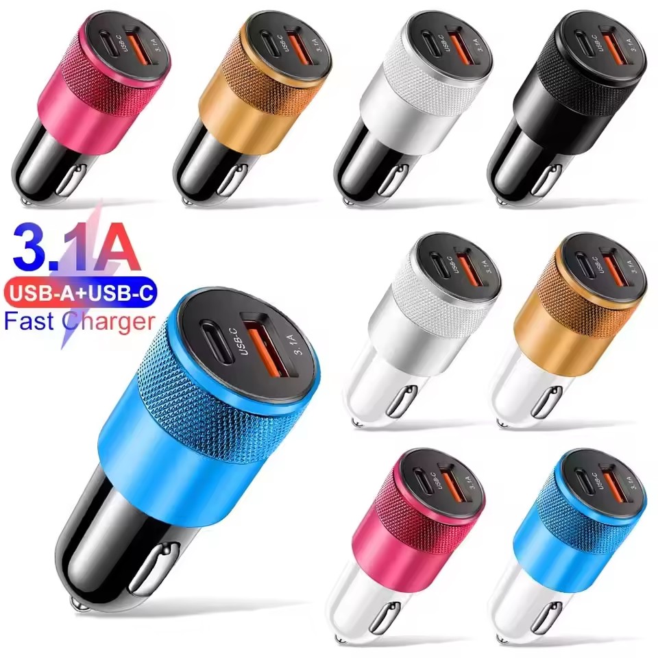 3.1A USB Car Charger Type C Fa - Travel Plug Type C 评论和价格