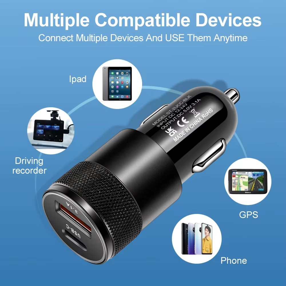 3.1A USB Car Charger Type C Fa - Travel Plug Type C 评论和价格