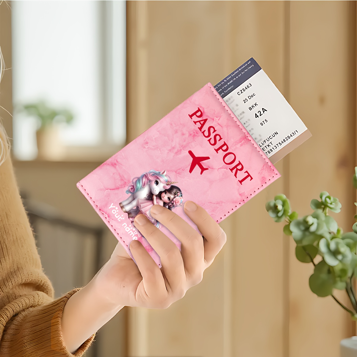 Unicorn Girl Pattern PU Passpo - Travel Accessories Plane 评论和价格