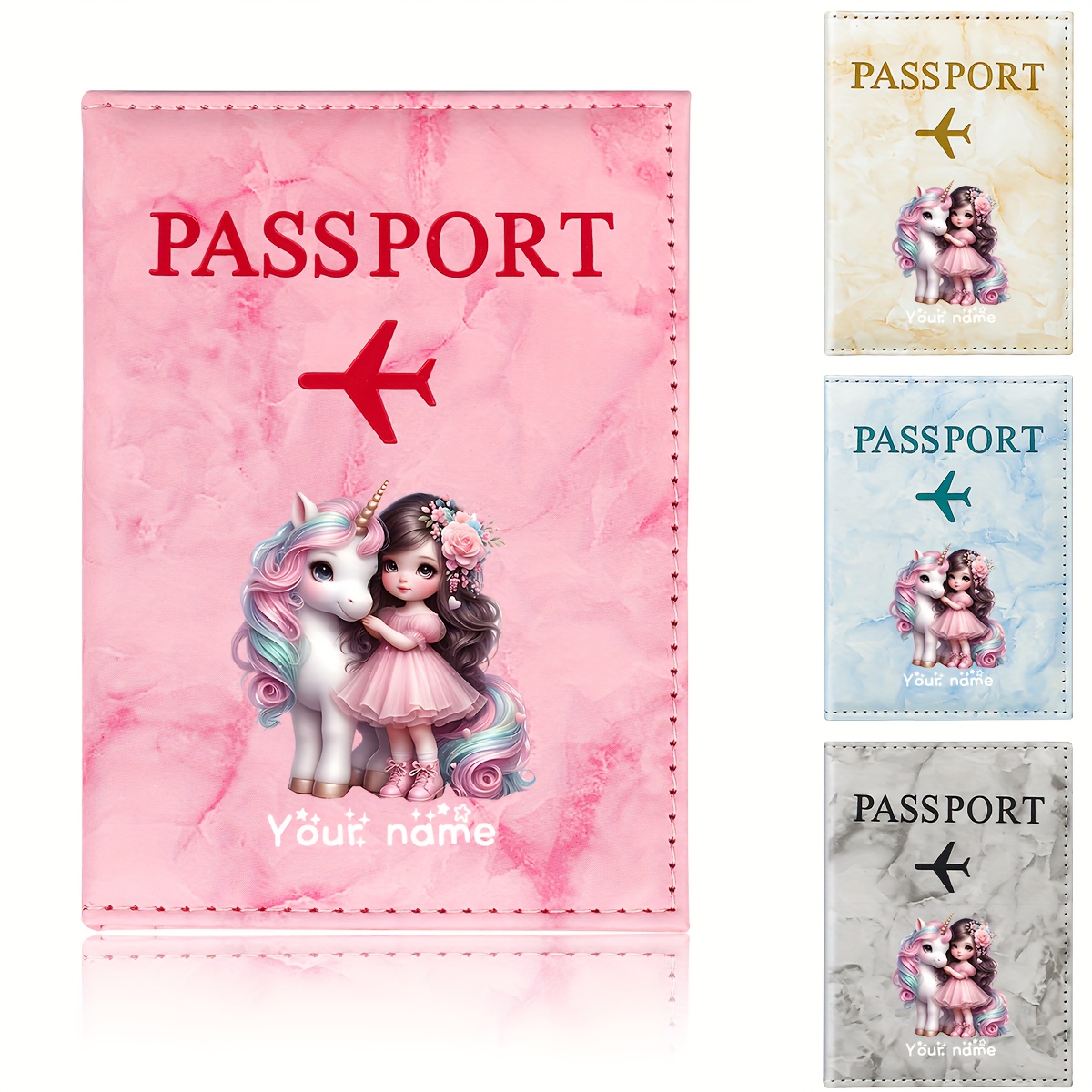 Unicorn Girl Pattern PU Passpo - Travel Accessories Plane 评论和价格