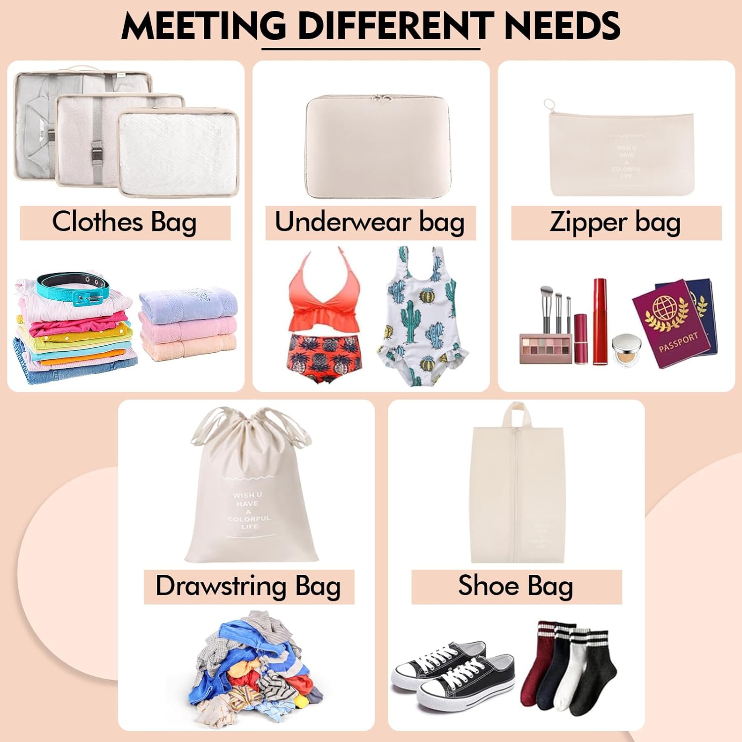 7pcs Travel Storage Bags Set S - Travel Accessories Organiser 评论和价格