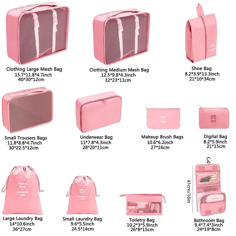 8/9/10/11 Pcs Set Travel Organ - Travel Accessories Organiser 评论和价格