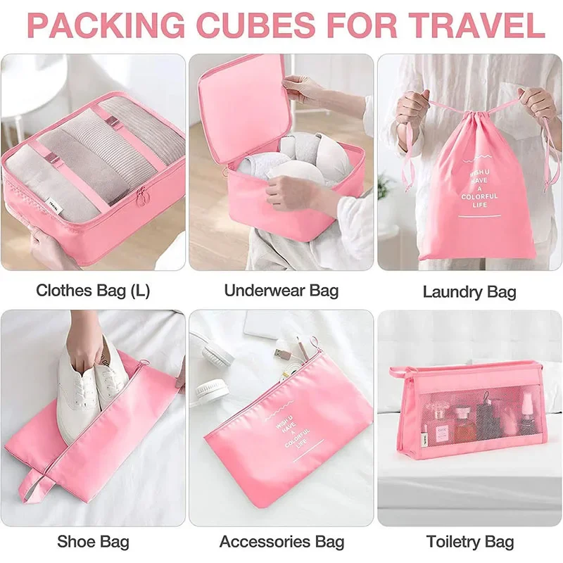 8/9/10/11 Pcs Set Travel Organ - Travel Accessories Organiser 评论和价格