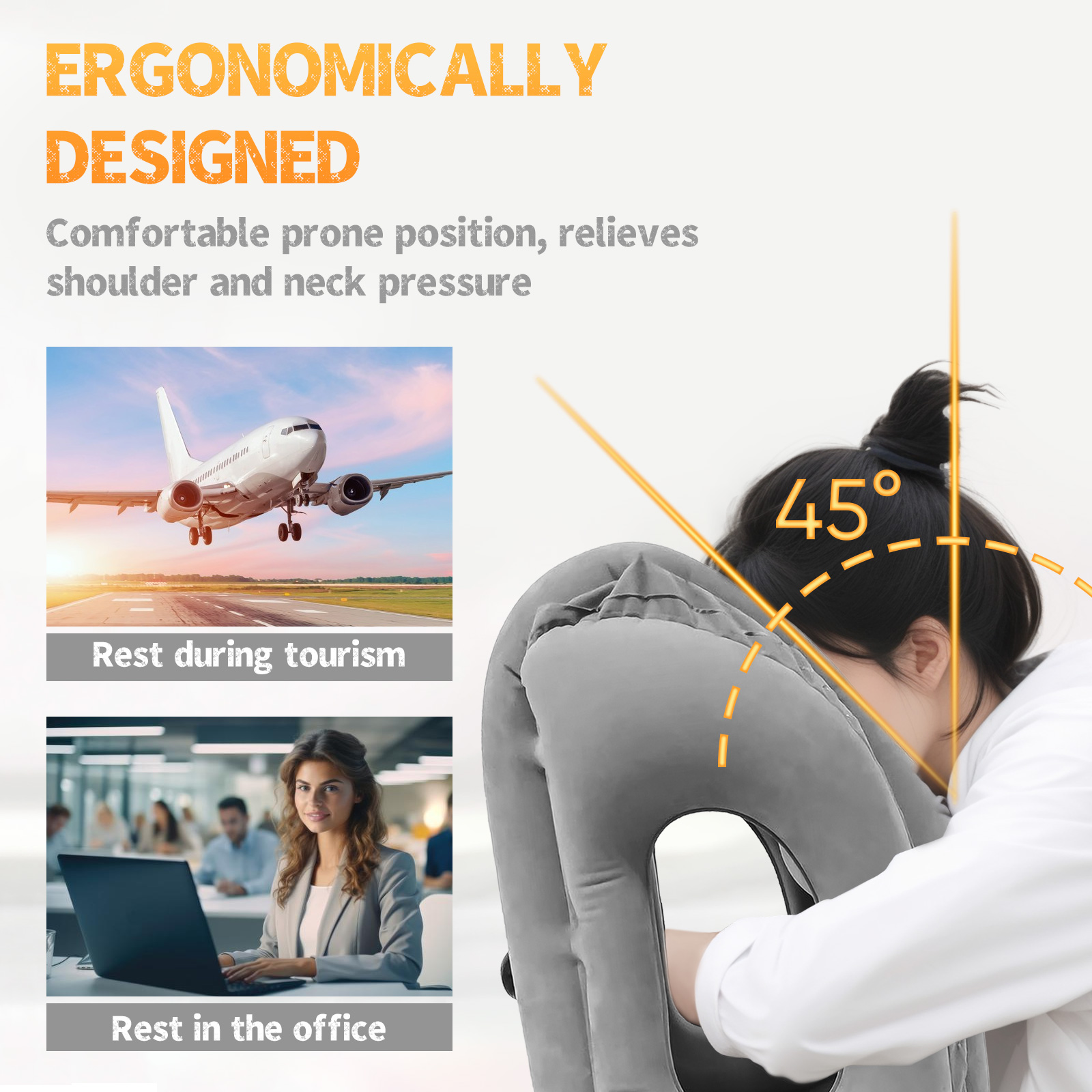 1pc Inflatable Travel Pillow,  - Travel Accessories Plane 评论和价格
