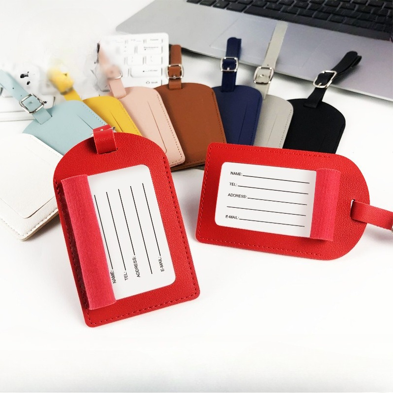 1PC PU Leather Luggage Tag Sui - Travel Accessories Name 评论和价格
