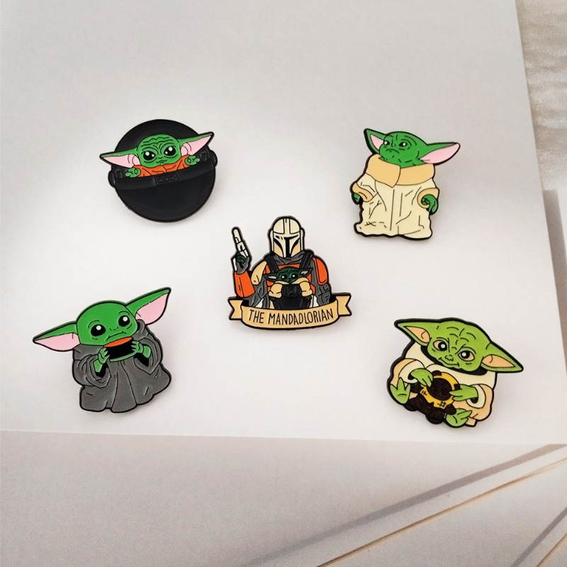 5pcs Cute cartoon Yoda badge s - Travel Accessories Cute 评论和价格