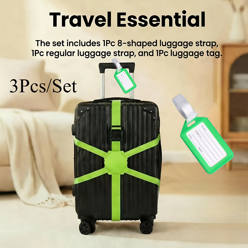 3-Piece Set (2 Luggage Straps  - Travel Accessories Designer 评论和价格