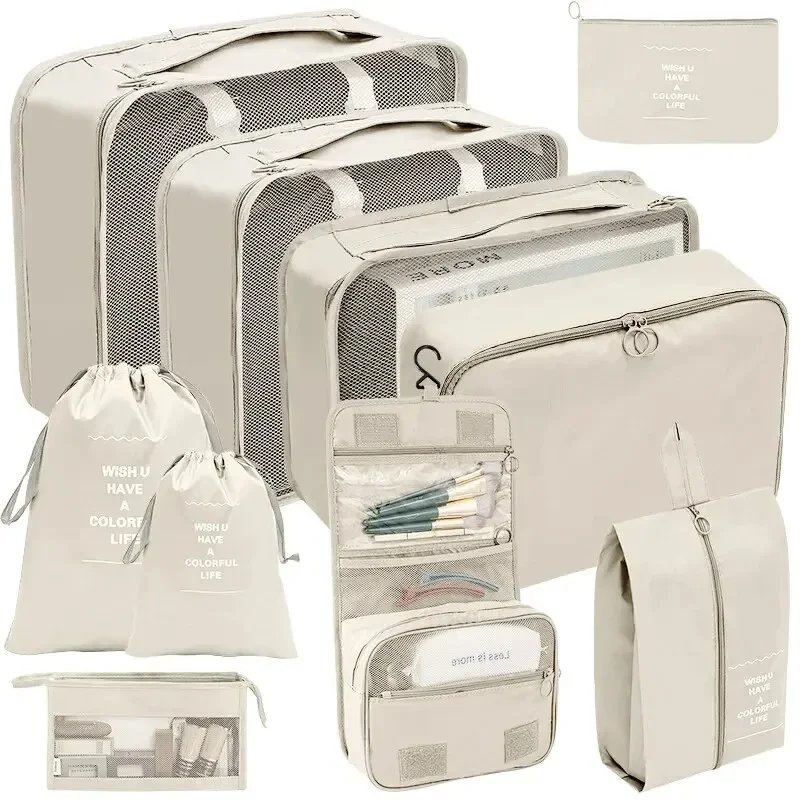 7/8/9/10 Pcs Set Travel Organi - Travel Accessories Organiser 评论和价格