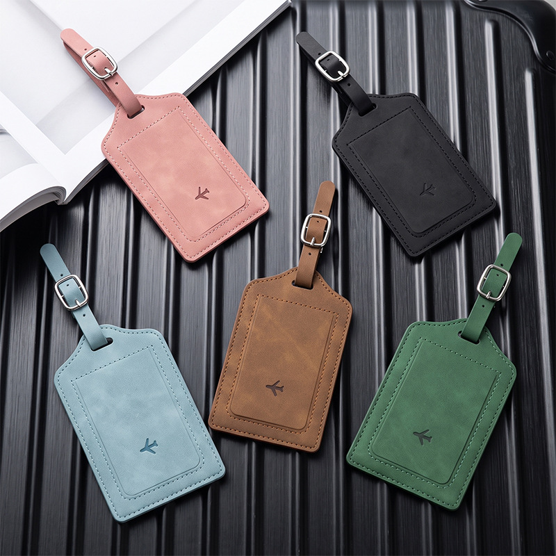 1PC PU Leather Luggage Tag Wom - Travel Accessories Name 评论和价格