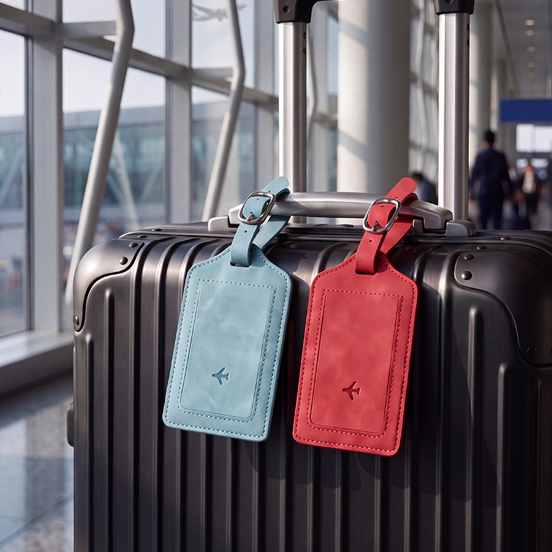1PC PU Leather Luggage Tag Wom - Travel Accessories Name 评论和价格