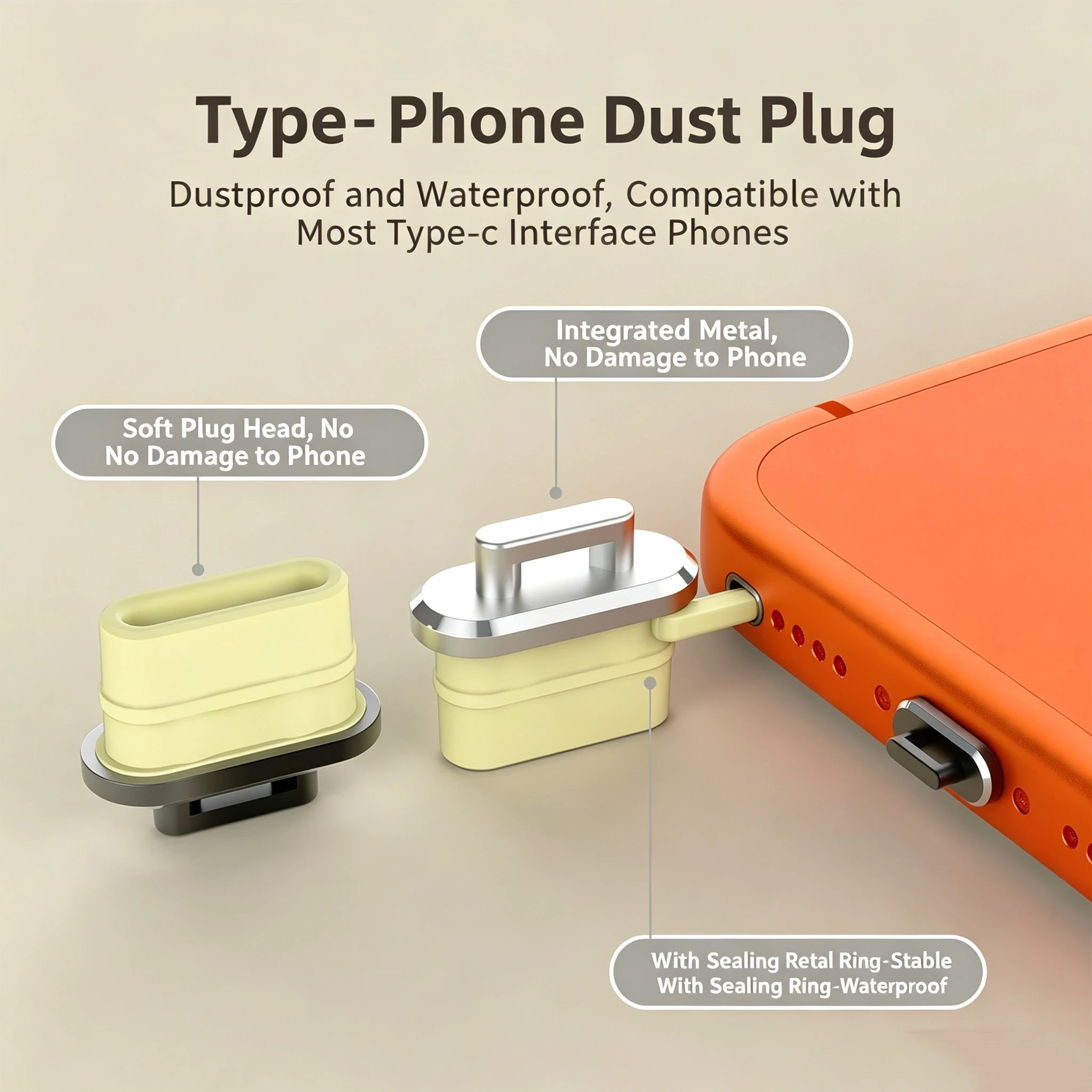 6-1PCS Anti Dust Plug Transpar - Travel Plug Type C 评论和价格