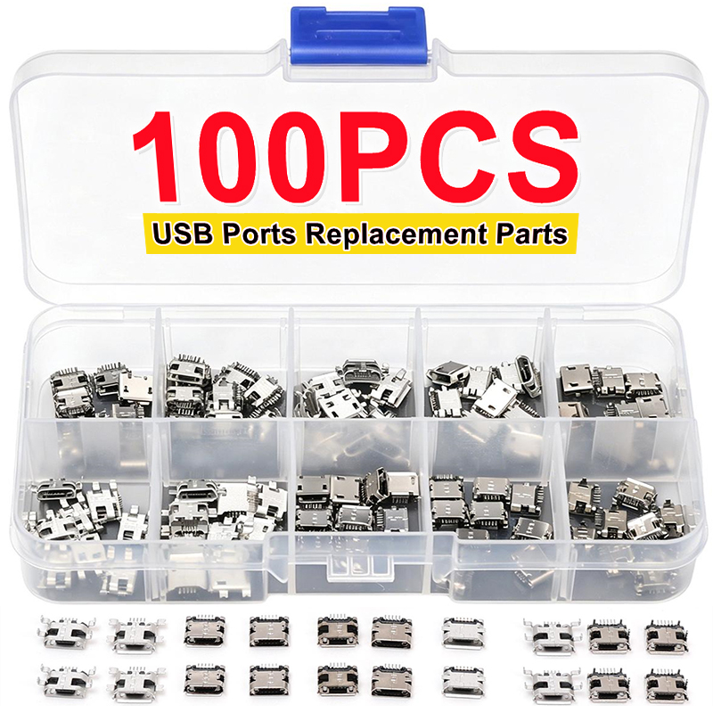 100PCS/Pack 10 Types Female 5P - Travel Plug Type C 评论和价格