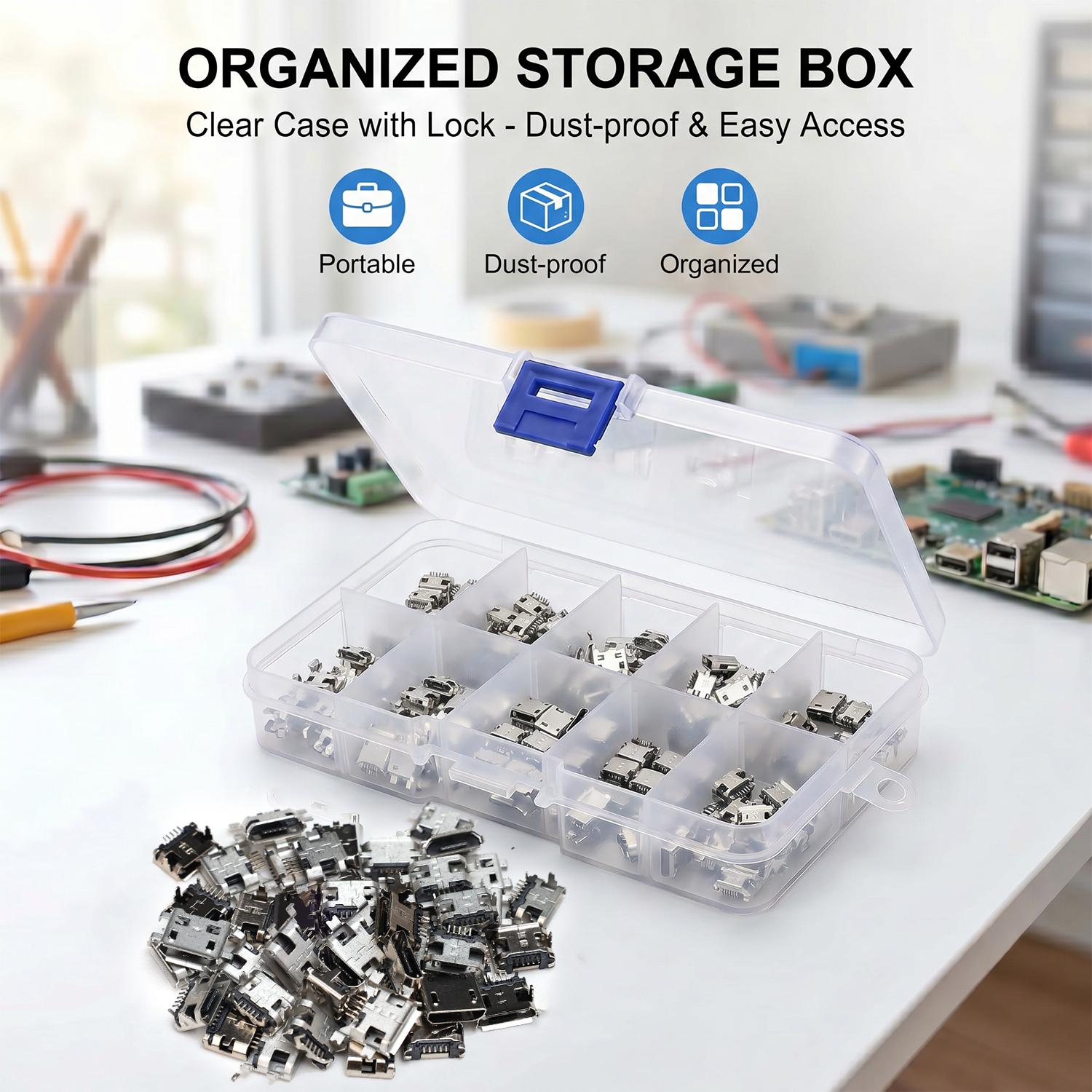 100PCS/Pack 10 Types Female 5P - Travel Plug Type C 评论和价格
